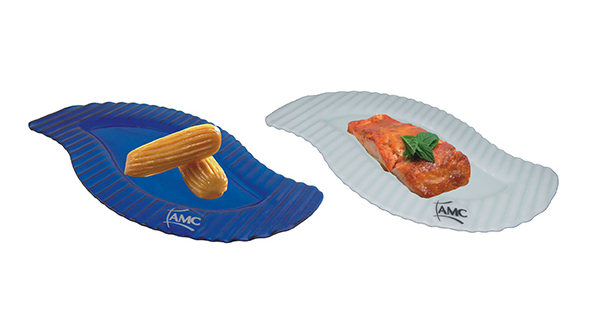 Πιατέλες 2 τεμάχια γυάλινες μπλε και λευκή